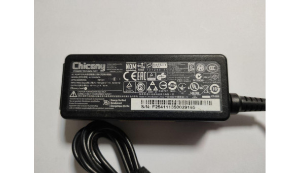 Зарядка, для ноутбука Chicony для ноутбука Acer, Model: A13-040N3A, 40W, 19.0V, 2.10A, Б/В - 315986