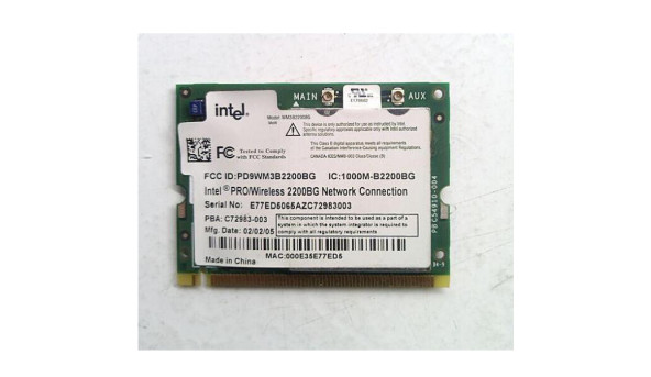 Адаптер WI-FI, знятий з ноутбука Acer TravelMate 4050, C72983-003, Б/В.