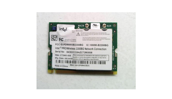 Адаптер WI-FI, INTEL PRO / WIFI 2200BG, PBA C72983-005, Б/В.