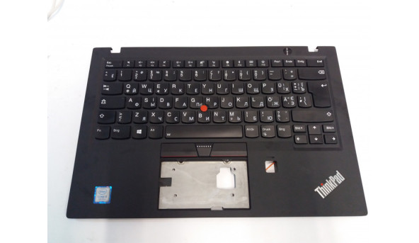 Середня частина корпуса для Lenovo ThinkPad X1 carbon Gen 5, PK1312S1A13, SN20M08043, AM12S000F00, Б/В. Клавіатура неробоча. Всі кріплення цілі. Без пошкоджень.