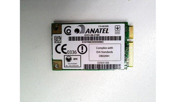 Адаптер WI-FI, знятий з ноутбука Dell Latitude PP04X D830, CN-0PC193, Б/В - 316609