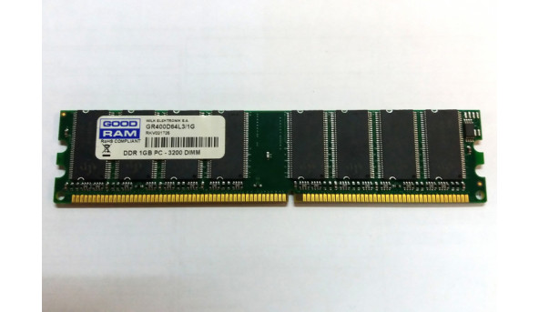 Оперативна пам'ять для ПК, Goodram, GR400D64L3/1G, DDR, 1Gb, 400MHz, PC3200,  Б/В, протестована, робоча.