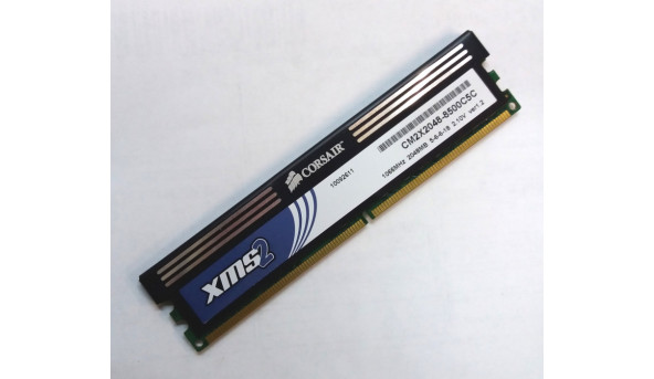 Оперативна пам'ять для ПК Corsair XMS2, DIMM, 2Gb, DDR3, 1600MHz, CM2X2048-8500C5C, робоча, Б/В