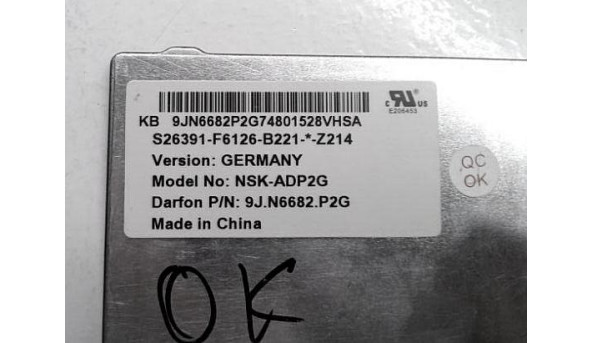 Клавіатура для ноутбука, Fujitsu V5505, V5535, NSK-ADP2G, S26391, 9J.N6682.P2G, Б/В - 317394