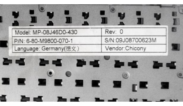 Клавіатура для ноутбука CLEVO M9800, MP-08J46D0-430, 6-80-M9800-070-1, Б/В - 317440