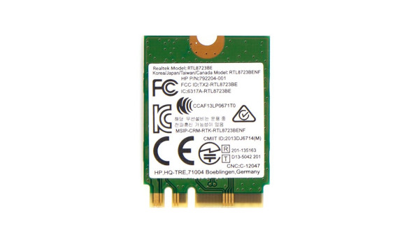 WiFi модуль знятий з ноутбука HP 14-ac RTL8723BE (792204-001) Б/В - 317520