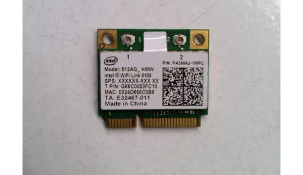 Адаптер Wi-FI знятий з ноутбука, Intel 512AG HMW, Б/В