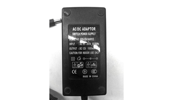 Блок живлення для ноутбука AC/DC ADAPTOR, XDS-CD-1A0012, 35W, 12.0V, 1.0A, Б/В - 317584