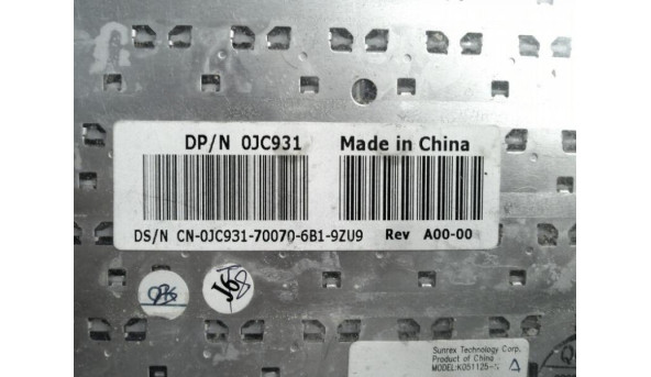Клавіатура для ноутбука DELL Inspiron 1501,CN- 0JC931, K051125-N, Б/В - 317594