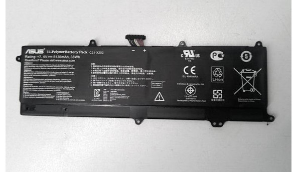 Батарея, акумулятор для ноутбука Asus VivoBook Q200E, S200, X201E, S200E, X202E, Li Polymer Battery Pack, C21-X202, 7.6V, Б/В, протестована,робоча.