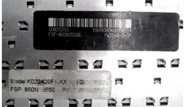 Клавіатура для ноутбука FUJITSU Pa1538, 860N25506, Б/В - 317730