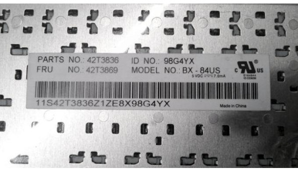 Клавіатура для ноутбука, lenovo ThinkPad SL400, 42T3836, BX-84US, Б/В - 317790