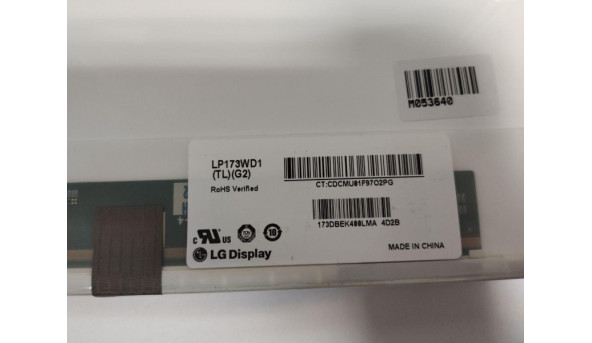 Матриця LG Display LP173WD1 (TL)(G2), 17.3", 40-pin, LCD, HD+ 1600x900, Normal, стан нової, в плівці - 318083