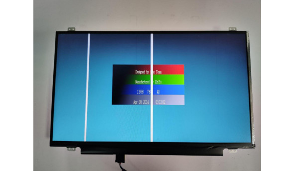 Матриця LG Display, LP140WH2 (TP)(T1), 14.0'', LCD, HD 1366x768, 30-pin, Slim, б/в, Є вертикальні полоси, на синьому фоні появляютья ще 2 полоси (фото) - 318093