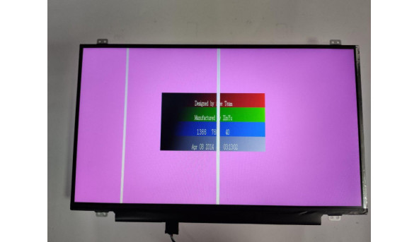 Матриця LG Display, LP140WH2 (TP)(T1), 14.0'', LCD, HD 1366x768, 30-pin, Slim, б/в, Є вертикальні полоси, на синьому фоні появляютья ще 2 полоси (фото) - 318093