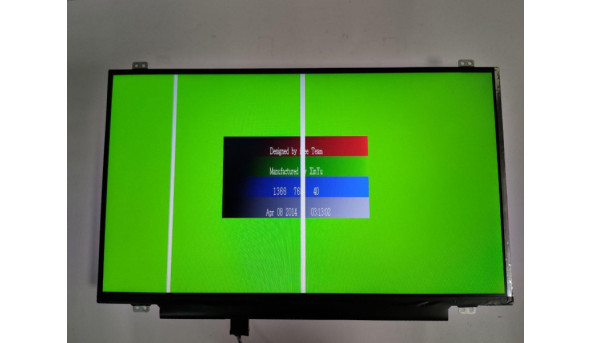 Матриця  LG Display,  LP140WH2 (TP)(T1),  14.0'', LCD,  HD 1366x768, 30-pin, Slim, б/в, Є вертикальні полоси, на синьому фоні появляютья ще 2 полоси (фото)
