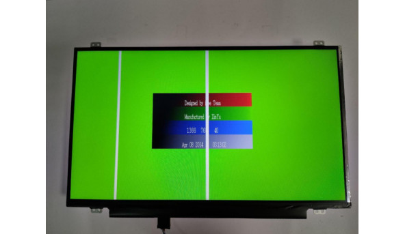 Матриця LG Display, LP140WH2 (TP)(T1), 14.0'', LCD, HD 1366x768, 30-pin, Slim, б/в, Є вертикальні полоси, на синьому фоні появляютья ще 2 полоси (фото) - 318093