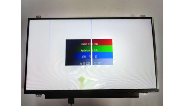 Матриця  LG Display,  LP140WH2 (TP)(T1),  14.0'', LCD,  HD 1366x768, 30-pin, Slim, б/в, Є вертикальні полоси, на синьому фоні появляютья ще 2 полоси (фото)