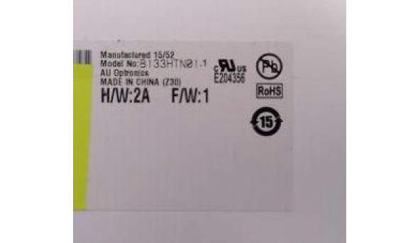 Матриця AU Optronics, B133HTN01.1, 13.3", 30-pin, LED, WUXGA, 1920x1080, Slim, Б/В. - 318108