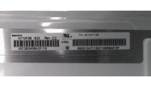 Матриця ChiMei Innolux, N173FGE-E23 REV.C1, 17.3", 30-pin, LED, WXGA++, 1600x900, Б/В - 318116