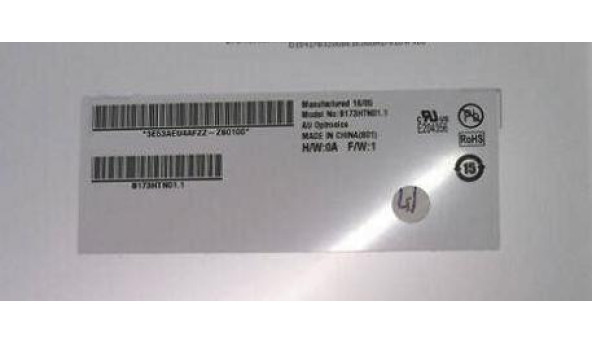 Матриця AU Optronics, B173HTN01.1, 17.3", 30-pin, LED, WUXGA, 1920x1080, Б/В - 318117