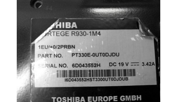 Нижня частина корпуса для ноутбука Toshiba Portege R930-1M4, 13.3", GM902984674A, Б/В - 318319