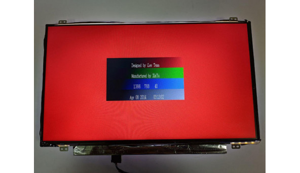 Матриця  Innolux,  N140BGE-EA3 Rev:C1,  14.0'', LED,  HD 1366x768, 30-pin, Slim, б/в, Є ледь помітні засвіти, особливо на роботу не впливають, є по центрі подряпина, помітна на всіх кольорах, знизу відсутня стрічка