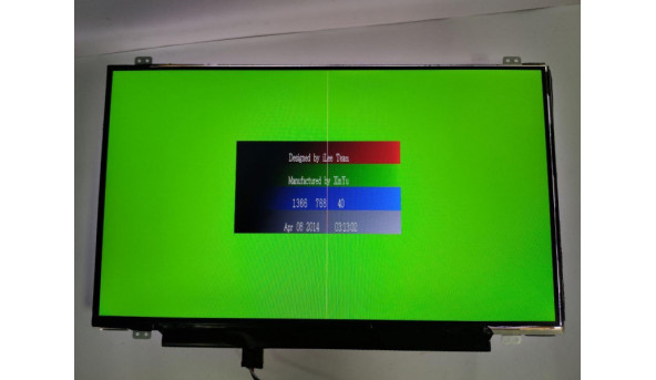 Матриця LG Display, LP140WHU(TP)(B2), 14.0", 30-pin, LCD HD 1366x768, slim, б/в, Є полоса (фото)