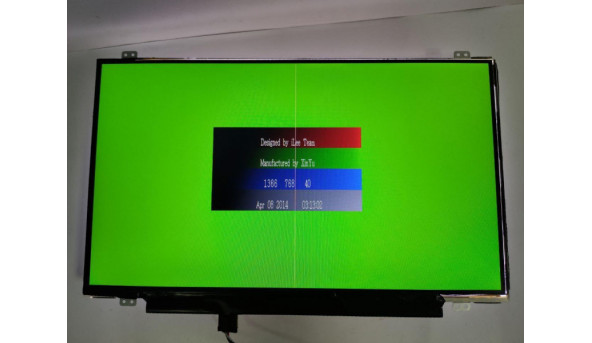 Матриця LG Display, LP140WHU(TP)(B2), 14.0", 30-pin, LCD HD 1366x768, slim, б/в, Є полоса (фото) - 318522