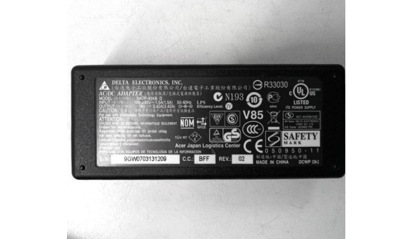 Зарядка, блок живлення для ноутбука Acer різних виробників одним лотом (9 шт) : Acer ADP-65VH F, Liteon PA-1650-02, Delta Electronics SADP-65KB D, Chicony CPA09-A065N1, 65W, 19.0V, 3.42A, Б/В - 318632