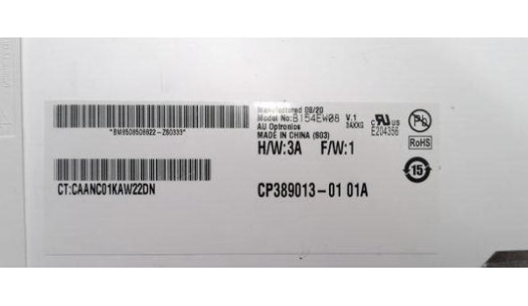 Матриця AU Optronics B154EW08, 15.4", 30-pin, CCFL, WXGA, 1280x800, Б/В - 318659