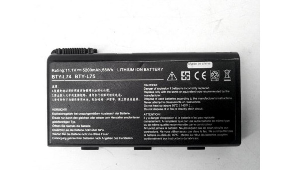 Батарея, акумулятор для ноутбука MSI CX Series CX720, Li-Ion Battery BTY-L74, BTY-L75, 11.1V, 5200mAh, 58.0 Wh, Б/В