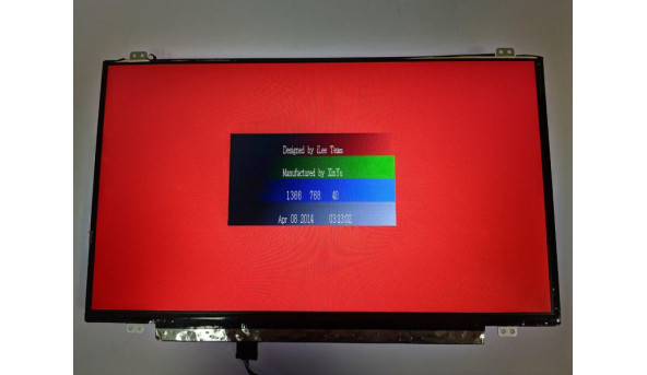 Матриця Chi Mei InnoLux,  N140BGE-E33 Rev:C1,  14.0'', LED,  HD 1366x768, 30-pin, Slim, б/в, Є засвіти, помітні на всіх кольорах