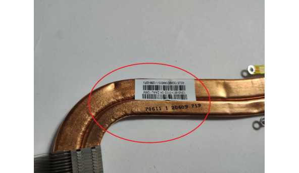 Термотрубка системи охолодження для ноутбука Asus K55V, 15.6", 13N0-M7A0102, 13GN8D1AM010-1, Б/В. Термотрубка має незначну вмятину (фото), але вона тестована, робоча - 318924