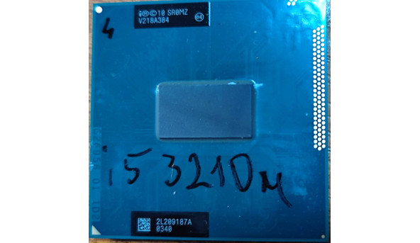 Процесор Intel Core i5-3210M, SR0MZ, тактова частота 2.50 ГГц, Turbo Boost 3.1 ГГц, 3 МБ кеш-пам'яті, Socket FCPGA988, б/в, протестований, робочий
