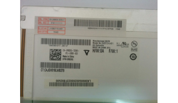 Матриця AUO B089AW01 V.1, 8.9", LED, 40 pin LCD type 3, WSVGA (1024x600), Glossy, б/в - 319453