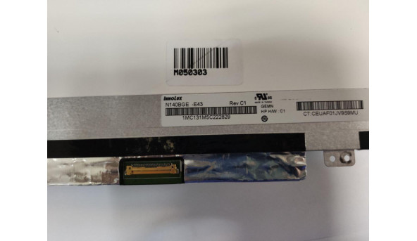 Матриця Innolux, N140BGE-E43, 14.0", LCD, 30-pin, HD 1366x768, Matte, Slim, б/в, є чорні цятки (фото) - 319526