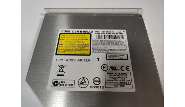 CD/DVD привід для ноутбука, IDE, Sony Vaio PCG-6R1M, DVR-K16VAD, Б/В, в хорошому стані, без пошкоджень.