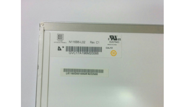 Матриця Chi Mei N116B6-L02 Rev.C1, 11.6", LED, 40-pin, HD 1366x768, Glossy, б/в - 319568