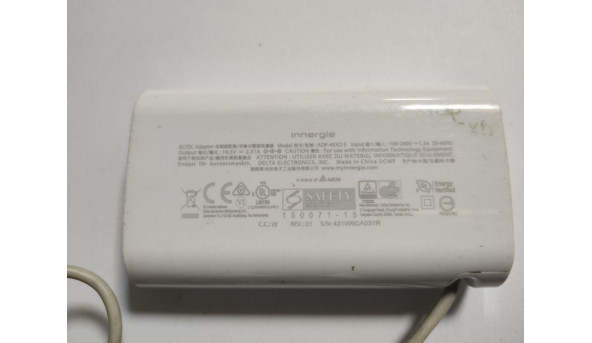 Зарядка, блок живлення для ноутбука Innergie, Model: ADP-45XD E, Input: 100-240V--1.5A, 50-60Hz, Output: 20.0V, 4.25A, 45W, Б/В - 319748
