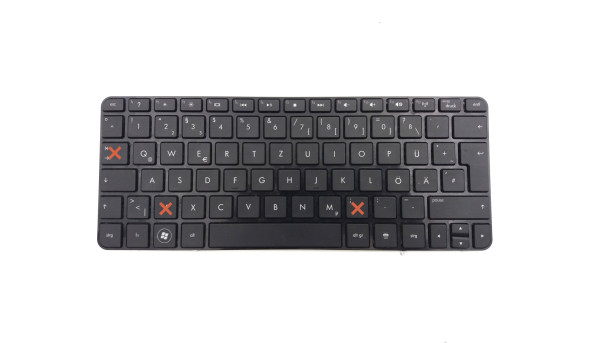 Клавиатура для ноутбука HP Mini 210, 210-3060ez, 10.1", б/у. Не работают "TAB" "Y" ","
