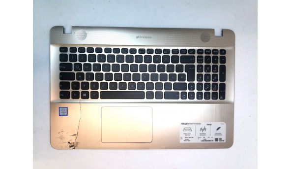 Середня частина корпуса для ноутбука ASUS VivoBook X541N, 15.6", 11883219-00, 13nb0cg3ap1321, Б/В. Клавіатура робоча, на корпусі трішина (фото).