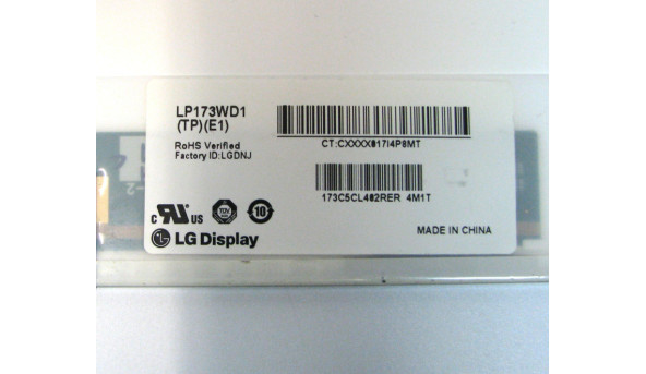 Матрица для ноутбука LP173WD1(TP)(E2)  17.3"  30 pin  1600x900 LED глянцевая Б/У