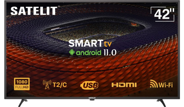 TV 42 Satelit 42F9150ST Full HD/T2/Smart TV/Android 11/HDMI/USB/Wi-Fi/Ethernet/Black