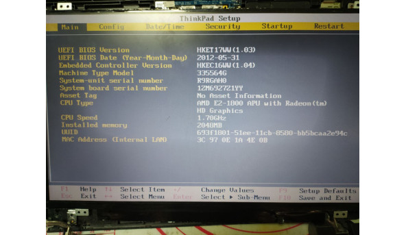 Материнска плата для ноутбука Lenovo ThinkPad E335 04W4180 48.4UH13.011 Б/В - 339989