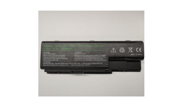 Батарея, акумулятор, для ноутбука Acer Aspire 5230, 5235, 6530, 6530G, 6920, 7720ZG, 7730, 7730G, 8730Z, 8730ZG, 8920, Li-ion Battery, 5200mAh,  11.1V, б/в, робоча, 22% зносу
