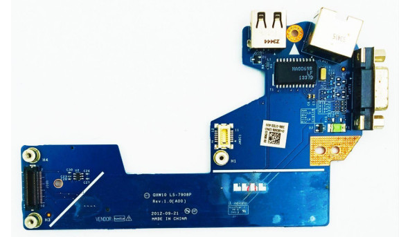 Плата Card Reader, LAN, USB, VGA Dell Latitude E5530 QXW10 LS-7908P Rev: 1.0 б/в з розборки - 43343