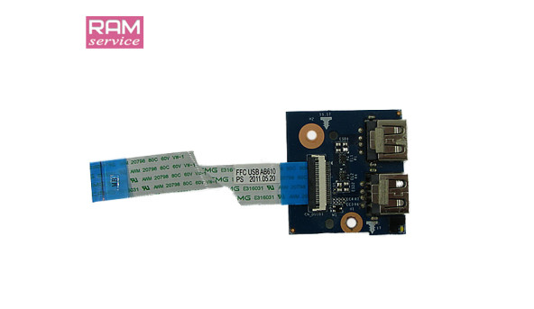 Додаткова плата, роз'єм USB, для ноутбука HP Pavilion DV6-6000 series, HPMH-40GAB630S-C300, Б/В. В хорошому стані, без пошкоджень. - 43739