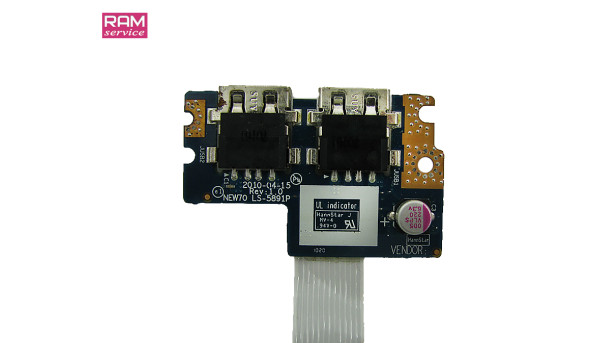 Додаткова плата, роз'єми USB, для ноутбука, Acer Aspire 5551, E442 LS-5891P, Б/В, В хорошому стані, без пошкоджень - 43848
