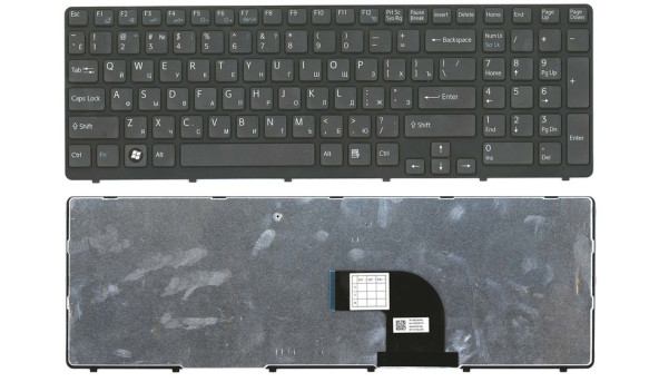 Клавиатура для ноутбука Sony Vaio (SVE15, SVE1511V1R) Black, (Black Frame) RU